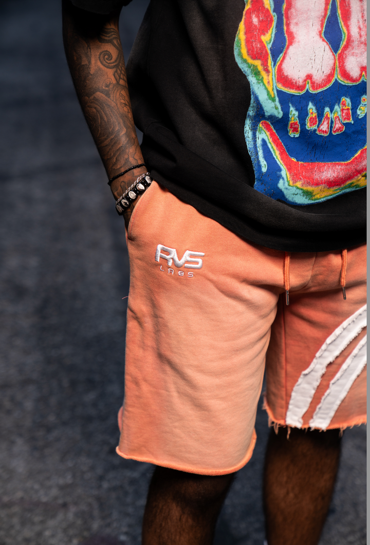 Coral Washed "Lotus" Shorts